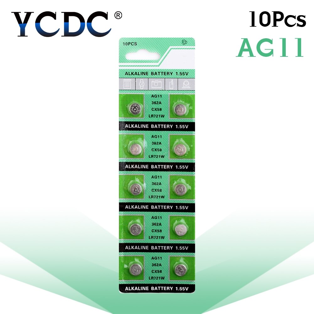 YCDC 10pcs button cell battery AG6 AG12 AG8 AG9 AG10 AG11 1.5V lr1130 bateria pile ag6 pour montre: AG11