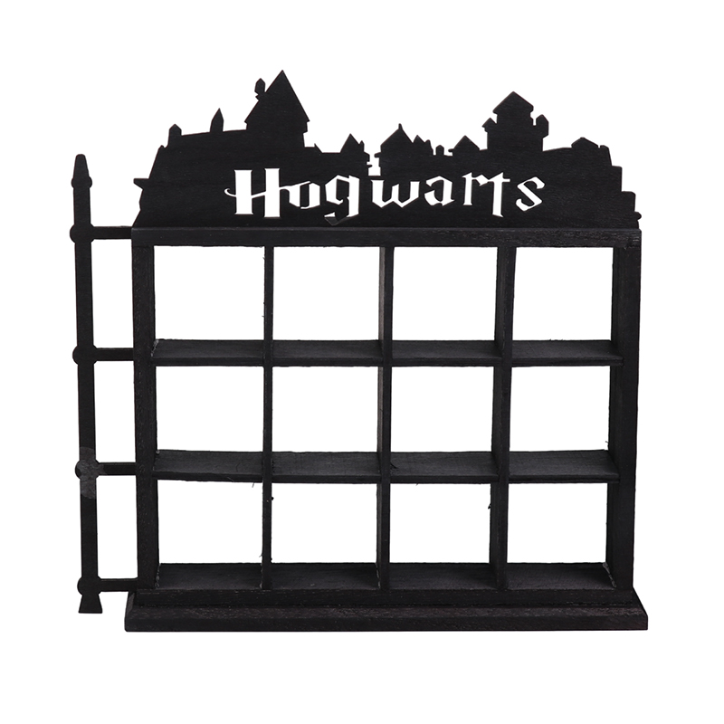 Vitrina de figuras de acción con tema de película de madera, estantes de exhibición coleccionables, estante para figuras, colección de gafas de chupito flotantes