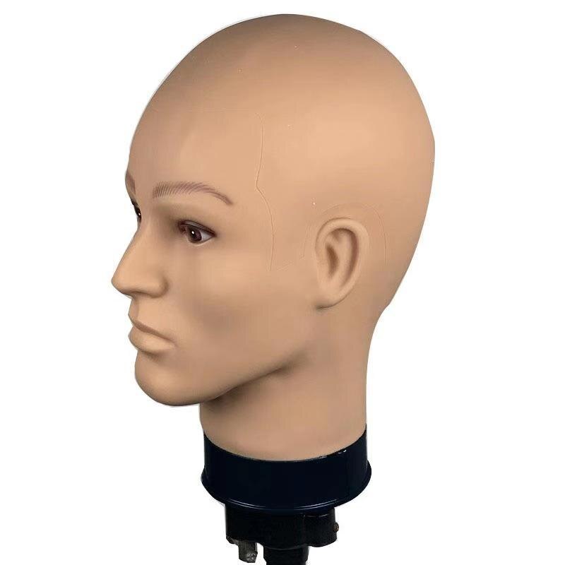 Pvc Mannequin Head Model Foam Wig Head Display With Base Eyelash Makeup Practice Training Manikin Bald Head Model