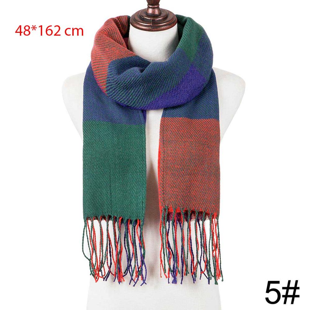 Vinter tørklæde til kvinde strik tassellong tørklæde bomuldsjal wrap sjal kvinde plaid efterår vinter varmt tilbehør: 5