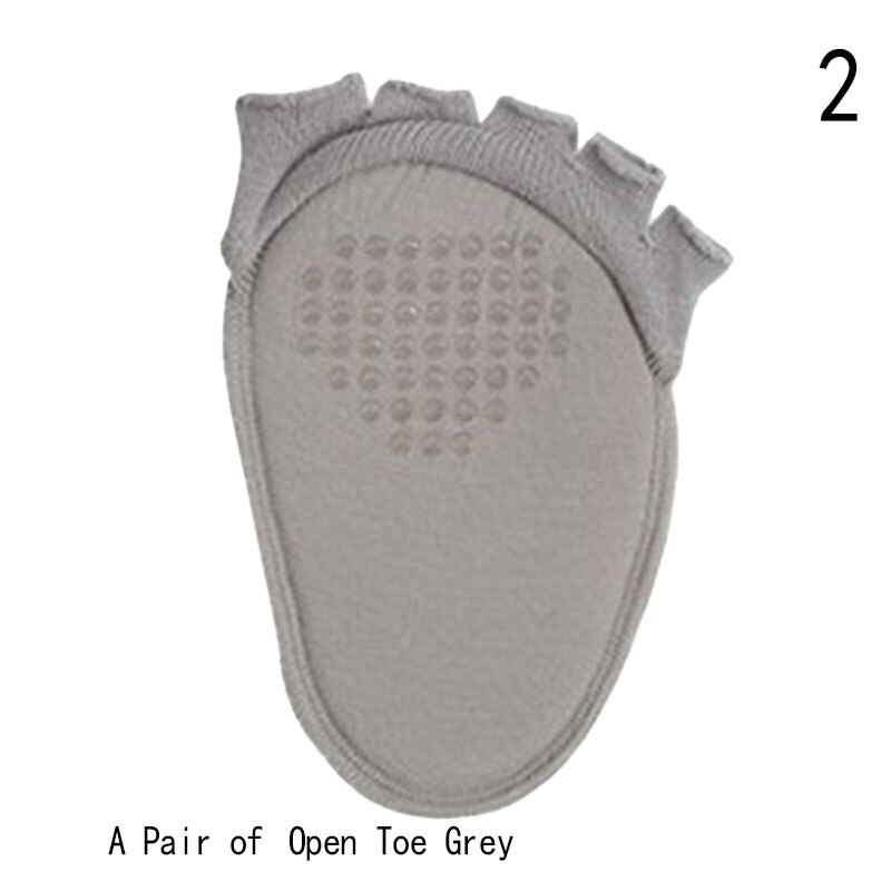 Separador de dedos de media palma, antideslizante, absorbente de sudor, plantillas elásticas, calcetines de cinco dedos, almohadillas de juanete, Hallux Valgus: Amarillo claro