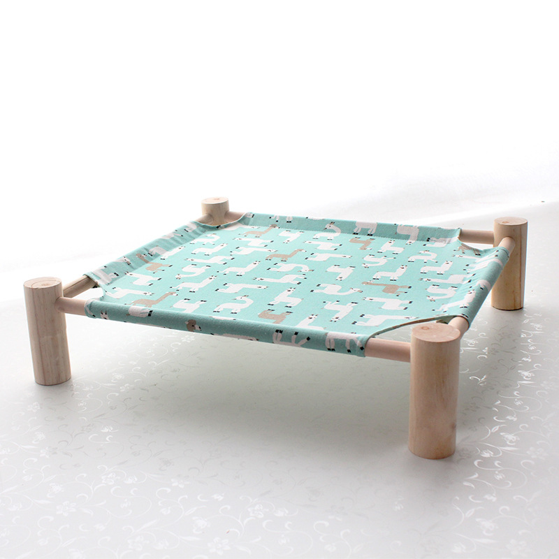 Elevated Cat Bed House Cat Hammocks Comfortable Kitten Puppy Cushion Mat Wood Canvas Cat Lounge Bed Summer Pet Sleeping Supplies: 7