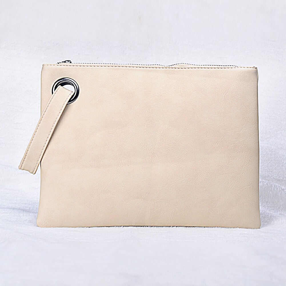 solid women\'s clutch bag PU leather women envelope bag clutch evening bag female Clutches Handbag: Beige