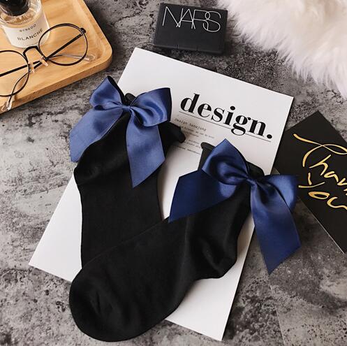 Chaussettes en coton à gros nœud pour femmes, à la , colorées, Kawaii, mignonnes, pour filles: 16