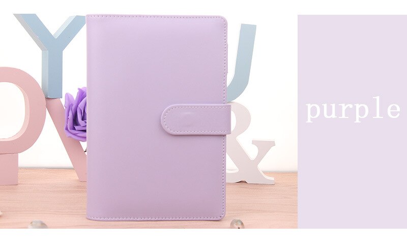 Fromthenon A6 A5 Notebook Cute Ring Diary Leather Cover Journals Office Personal Binder Weekly Planner Agenda Organizer: Purple / A5
