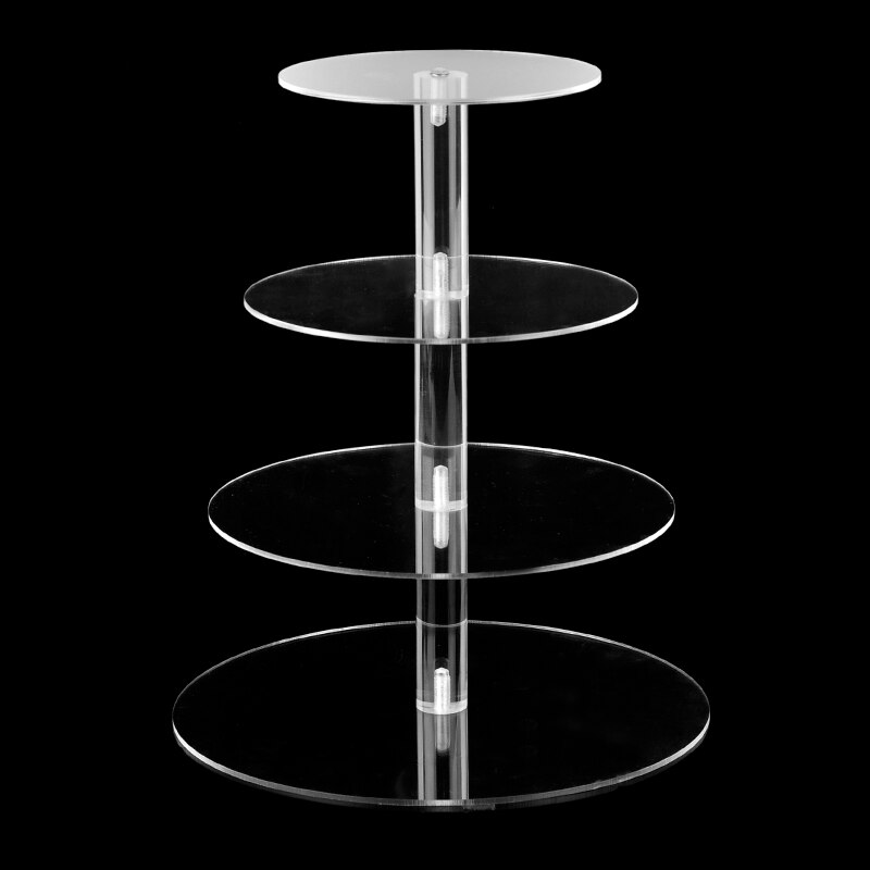 3-7 Tier Clear Acrylic Cake Stand Set Round Cupcake Stand Holder Wedding Birthday Party Cup Cake Display Stands Decorating Tools: 4 layers