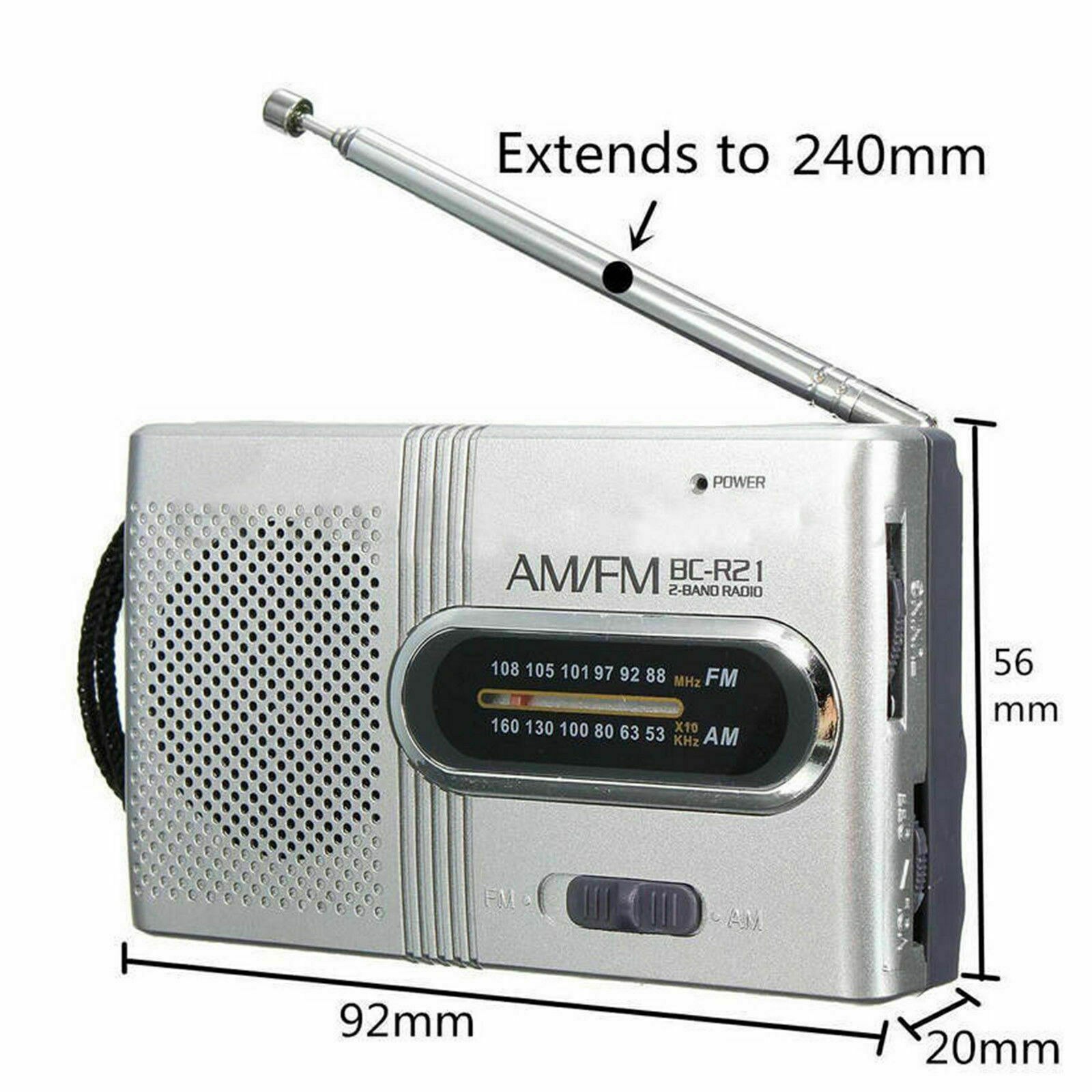 Portable Radio Telescopic Antenna Speaker BC-R21 Outdoor Dual Band AM FM Music Player Radio Stereo Radio World Receiver Speaker