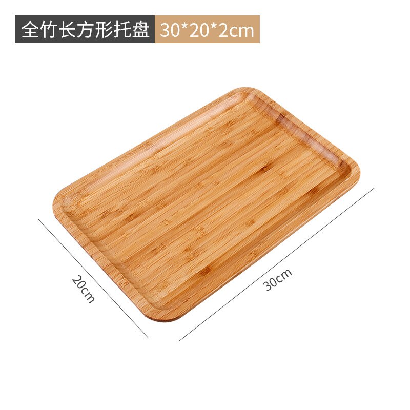 Bamboo Serving Tray Tea Cup Saucer Trays Fruit Plate Storage Pallet Plate Decoration Japanese Food Rectangular Plate: 3-3