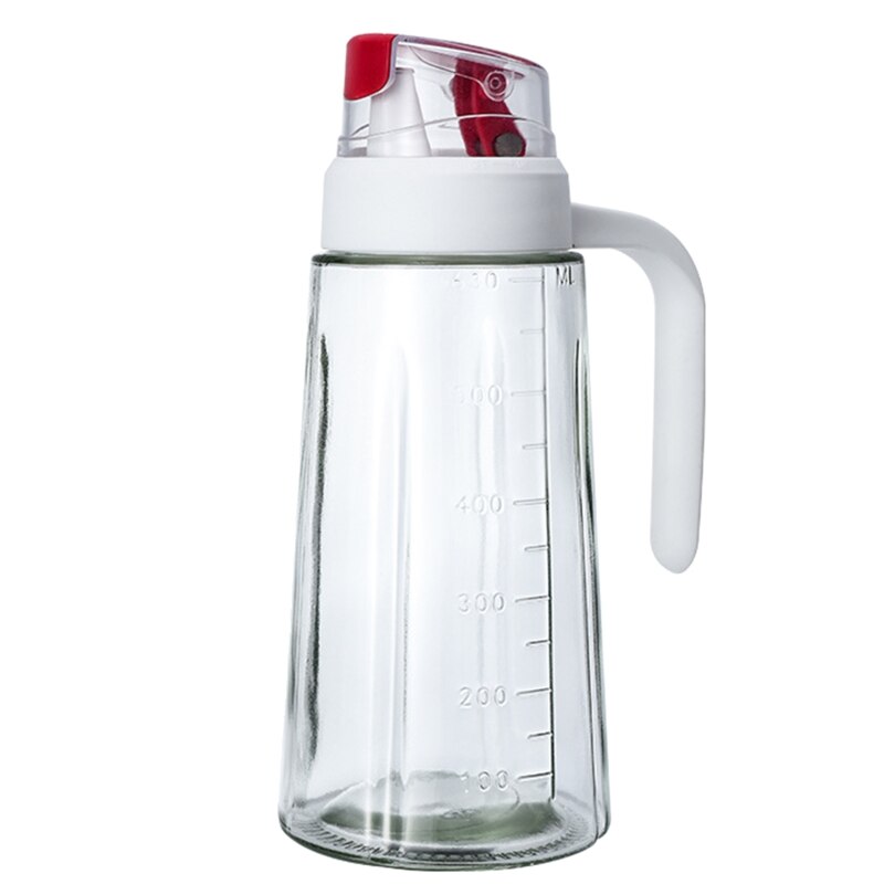 Oil Dispenser Bottles Auto Flip Oil Dispensing Bottle Leak Proof Glass Cruet Bottles Non-Slip Handle Automatic