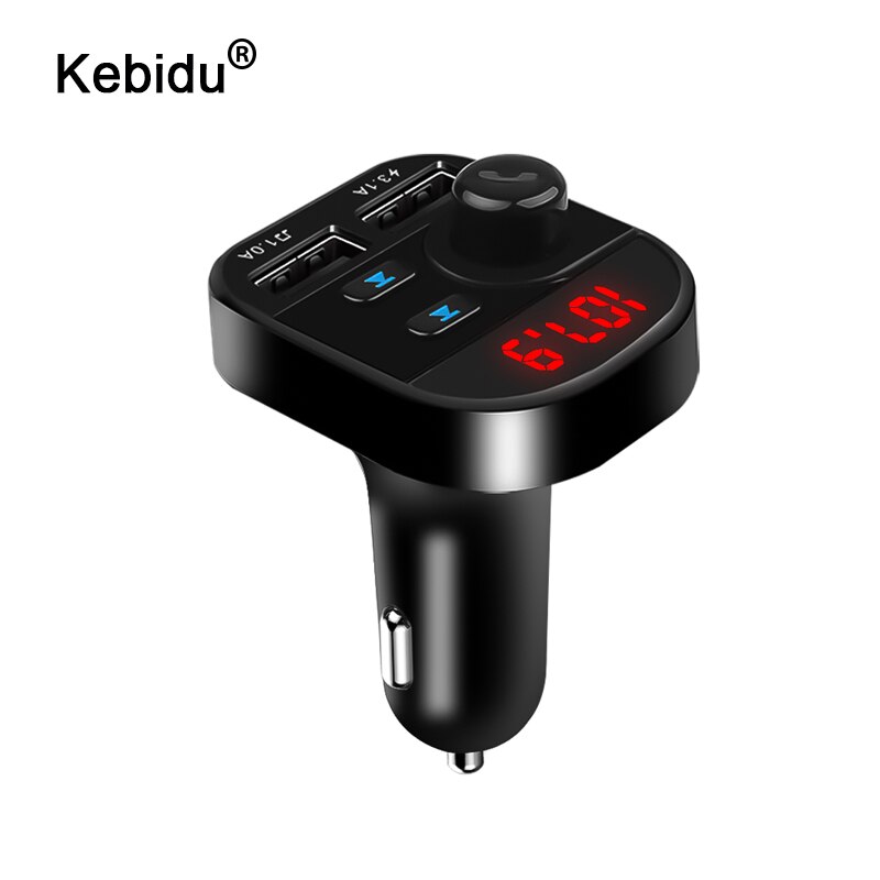 Kebidu Dual Usb Autolader Quick Charge Bluetooth Mobiele Telefoon Oplader Handsfree Fm-zender Usb Fast Car Charger Voor Xiaomi
