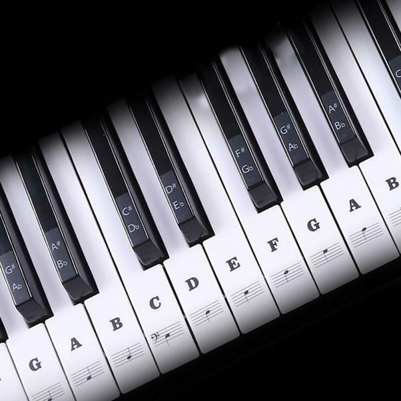 Klaver tastatur musik note lær klistermærker til 88/61/54/49/31 nøgler gør-re-mi-fa os