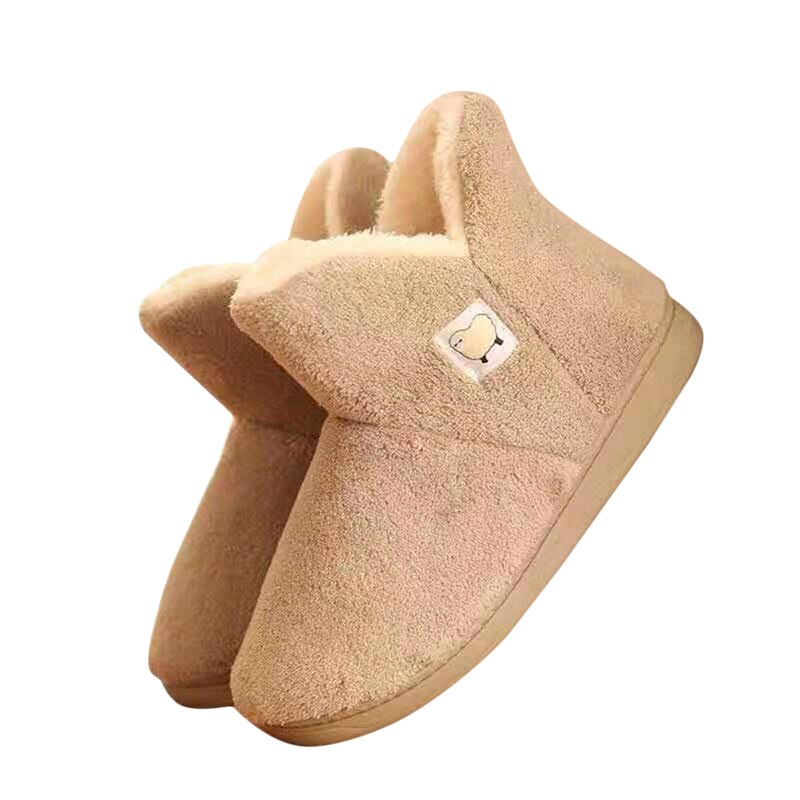 Bottines d'hiver pour femmes, chaussures plates en peluche pour garder au ,: Beige / 40-41