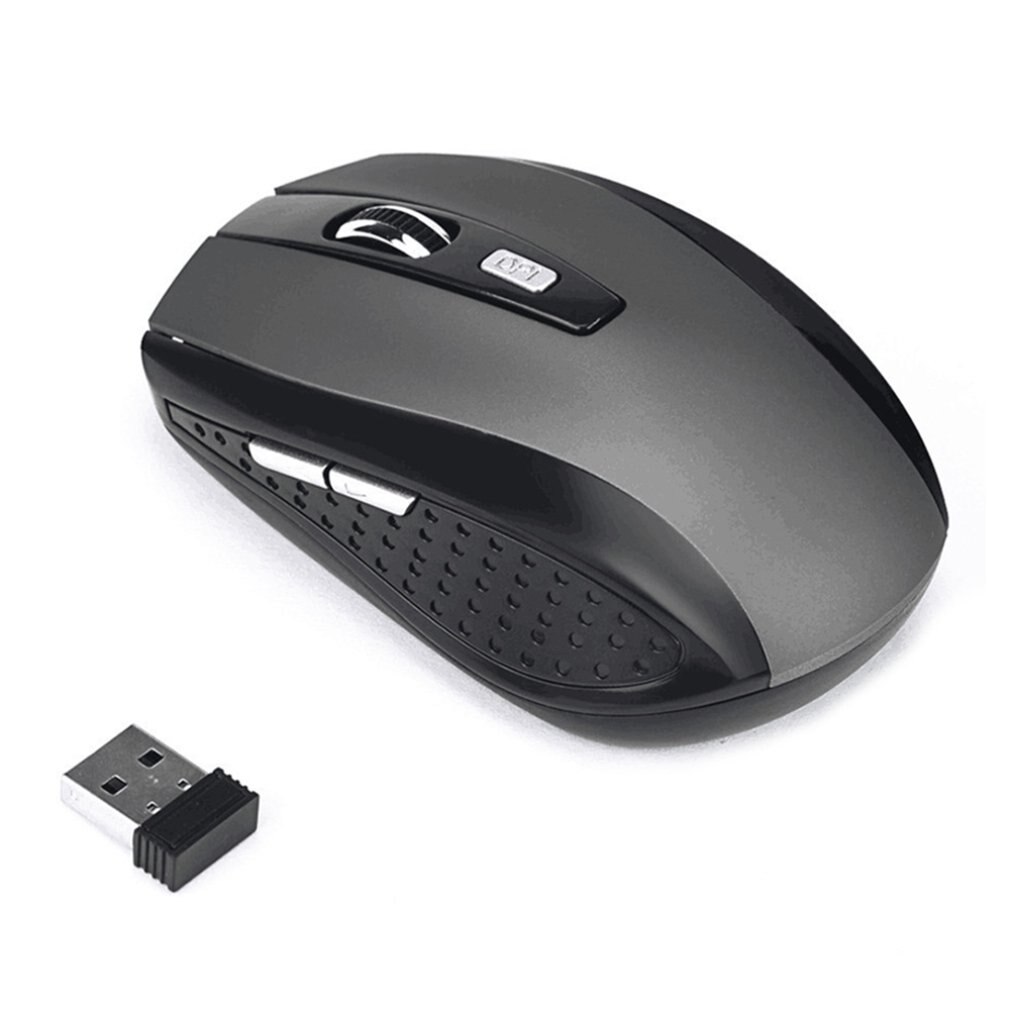 2.4G wireless optical mouse with side keys Kraft box packaging Ergonomic Optical technology Laptop: Gray