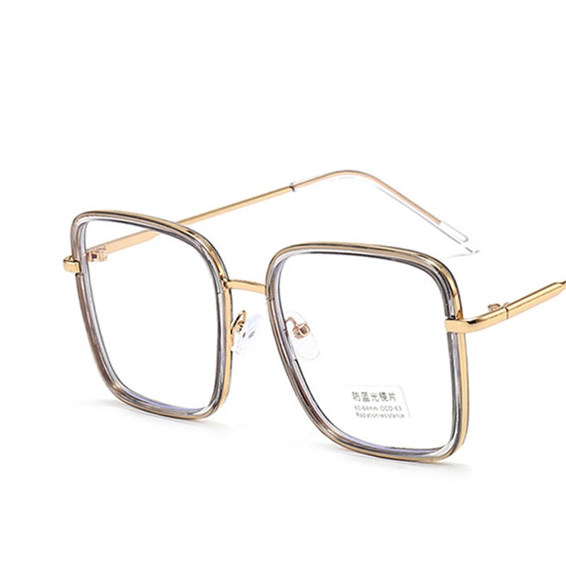 Elbru Anti-blau Licht Brille Rahmen Großen Rahmen Quadrat Computer Platz Optische Gläser Brillen Brillen Rahmen Für Frauen & männer