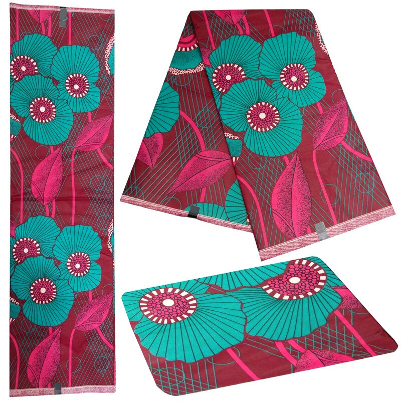 Naaimateriaal van katoenen stof, afrikaanse waxstof, 6 meter, ankara-stof, wax, afrikaanse prints, tissu wax