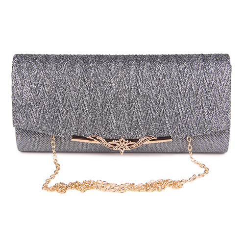 July's Lied Shiny Vrouwen Avond Bruiloft Clutch Bag Met Ketting Luxe Glitter Party Bridal Dames Handtassen Bolsa Mujer: dark grey