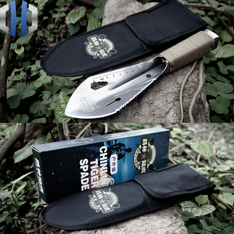 Pala para usar al aire libre multifuncional, pala de mano pequeña portátil, ingeniería, excavación de vegetales silvestres, jardinería, herramientas de flores, pala