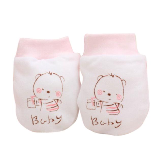 Gants d'hiver pour bébé, 1 paire, mitaines anti-rayures en tissu pour -né, motif dessin animé, #4: B