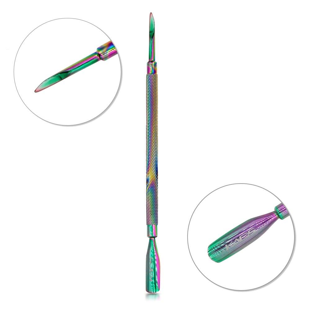 KADS 1pieza Empujador Levantador de Cutículas Cutícula Removedor de gancho delgado de Acero Inoxidable de color mágico como muestra la imagen 8 estilo Arco Iris tungsteno acero uñas herramientas cutícula Pusher: 6