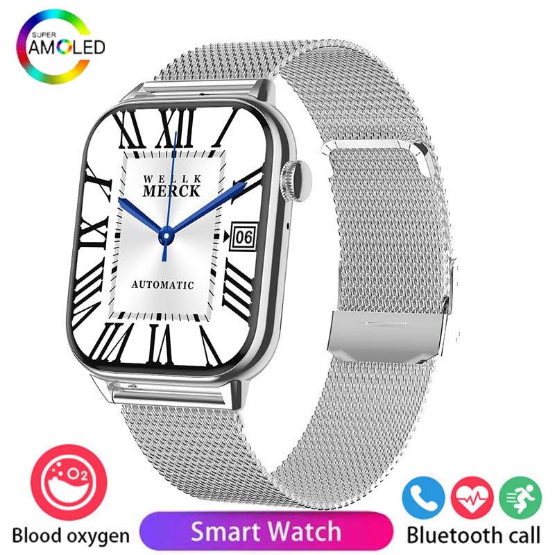 Smartwatch étanche pour hommes et femmes, appel Bluetooth, NDavid, IP67, fréquence cardiaque, oxygène sanguin, montre de sport, Android, IOS, , 2024: Bleu