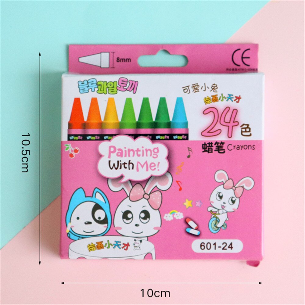 8/12/24 colores no tóxicos cera crayones Graffiti pluma para dibujo de chico plumas en colores Pastel Resaltadores suministros de arte de navidad: 24 colors pink