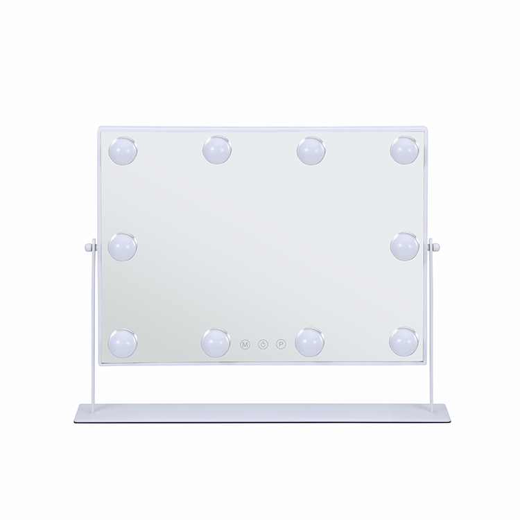 Miroir Hollywood avec lumières, grand miroir d'éclairage en métal , dressing avec 10 ampoule LED réglables