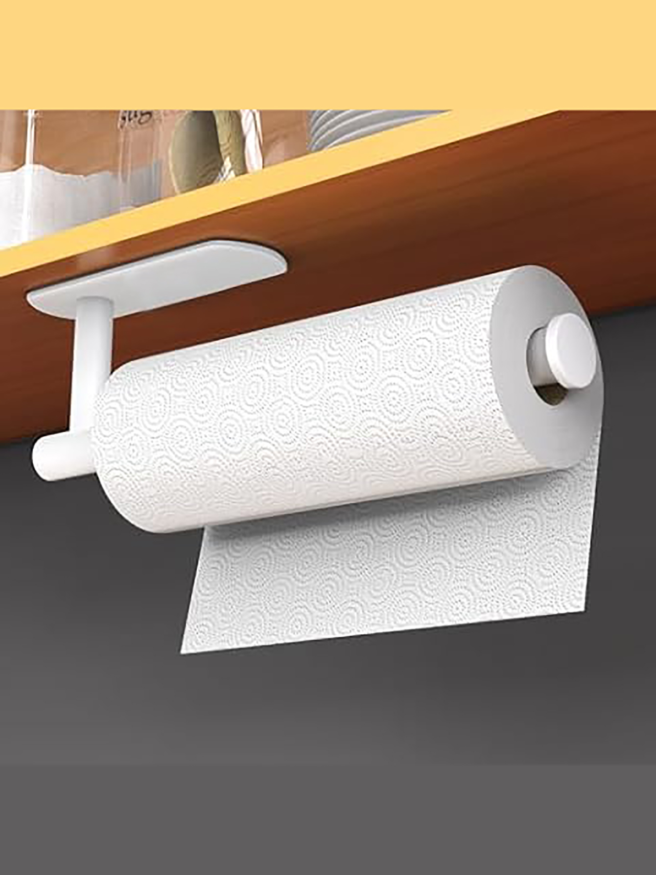 Kitchen Paper Towel Holder Adhesive Tissue Hanger Toilet Roll Paper Dispenser Cabinet Storage Napkin Rack Bathroom Accessories: Navy Blue