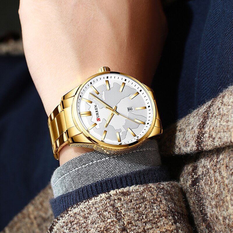Curren paar horloges man en vrouw voor geliefden gouden roestvrijstalen jurk minimalistische horloge heren waterdicht relogio masculino