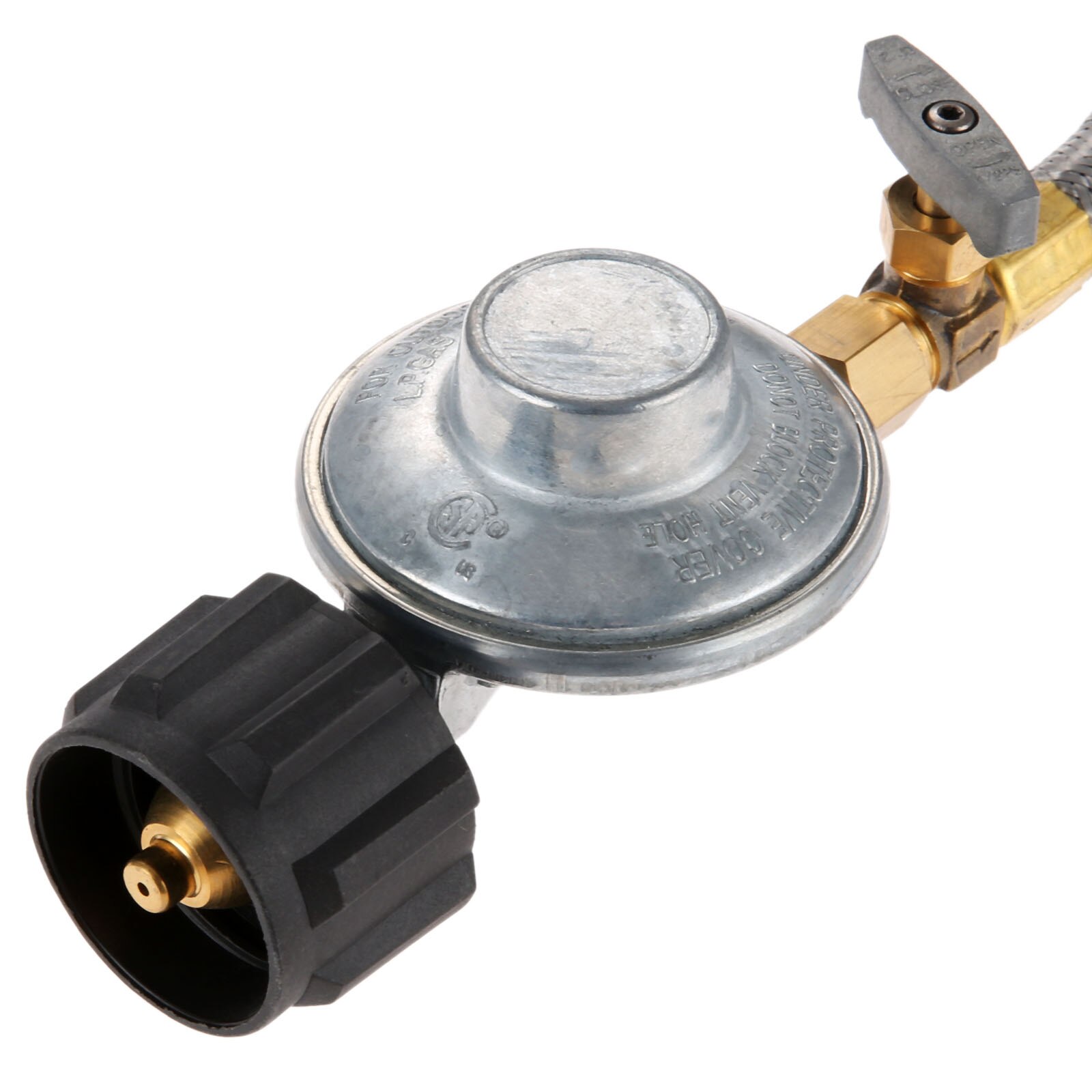 1set Propane Grill Shut-Off Control Regulator Valve with 4FT Braided Flexible Hose QCC1 Type 4FT Low Pressure Shut-Off Valve