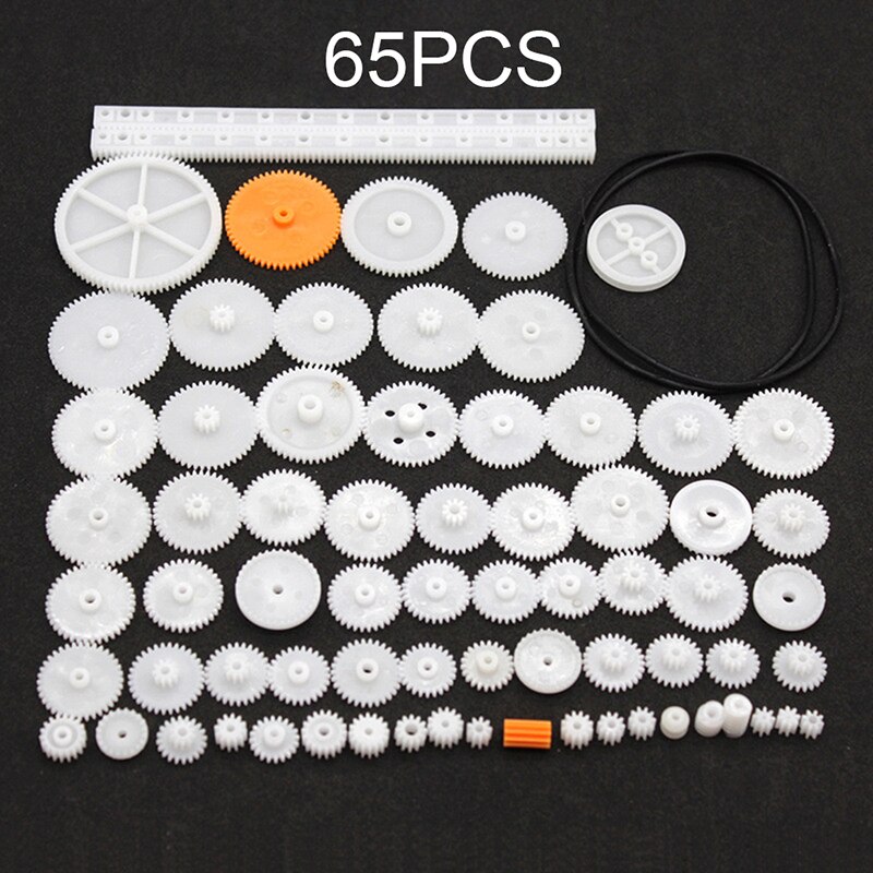 65PCS Plastic Gear Package Kit DIY Gear Assortment Accessories Set for Toy Car