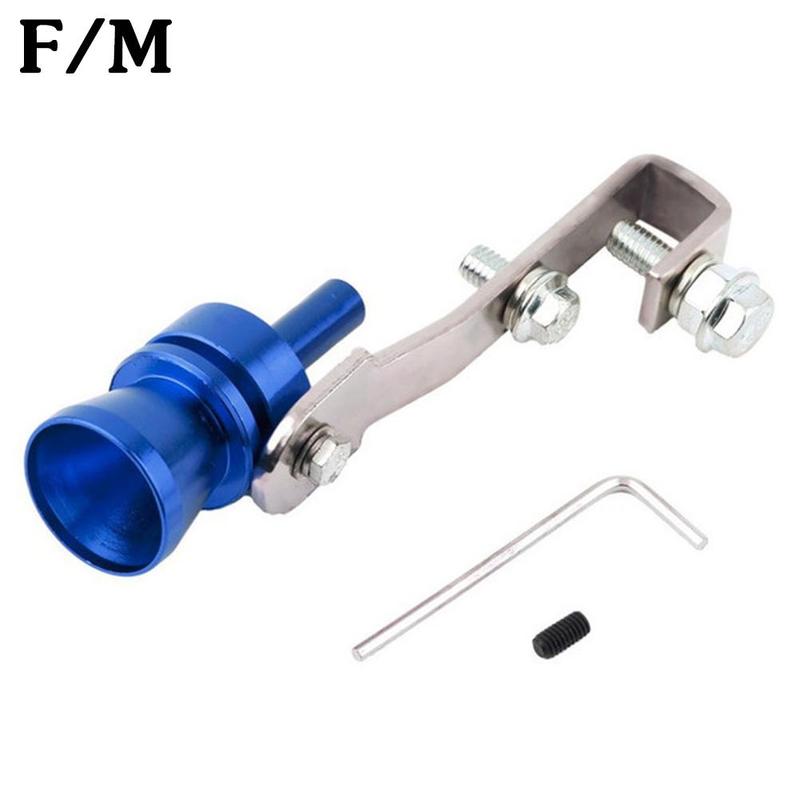 1PC uniwersalny turbosprężarka dźwięk symulator dźwięku samochodu świstak pojazdu zamontować urządzenie wydechowy tłumik robić rury gwizdek ryk samochodowy S/M: jeden-size niebieski M