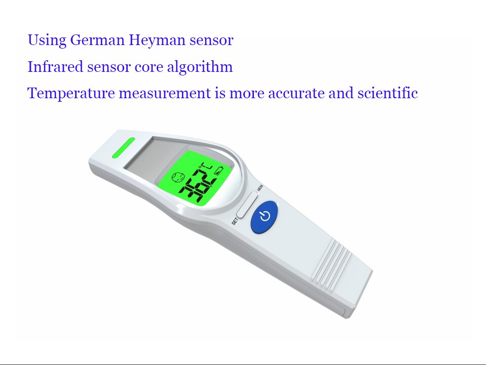 Intelligente Infrarood Thermometer Non-contact Voorhoofd Thermometer Groen Backlight Scherm Volwassen Kind Thermometer