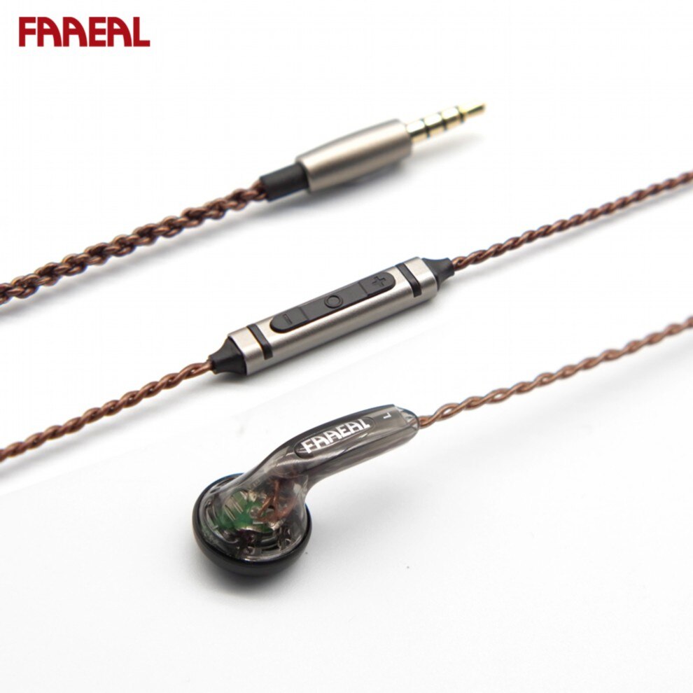 Faaeal Iris 1.0/2.0 Hifi In-Ear Oortelefoon 32Ohm Diy MX500 Bass Geluidskwaliteit Muziek Oortelefoons Dj Koptelefoon universele 3.5Mm Jack: Iris 2.0-Gray 3 MIC