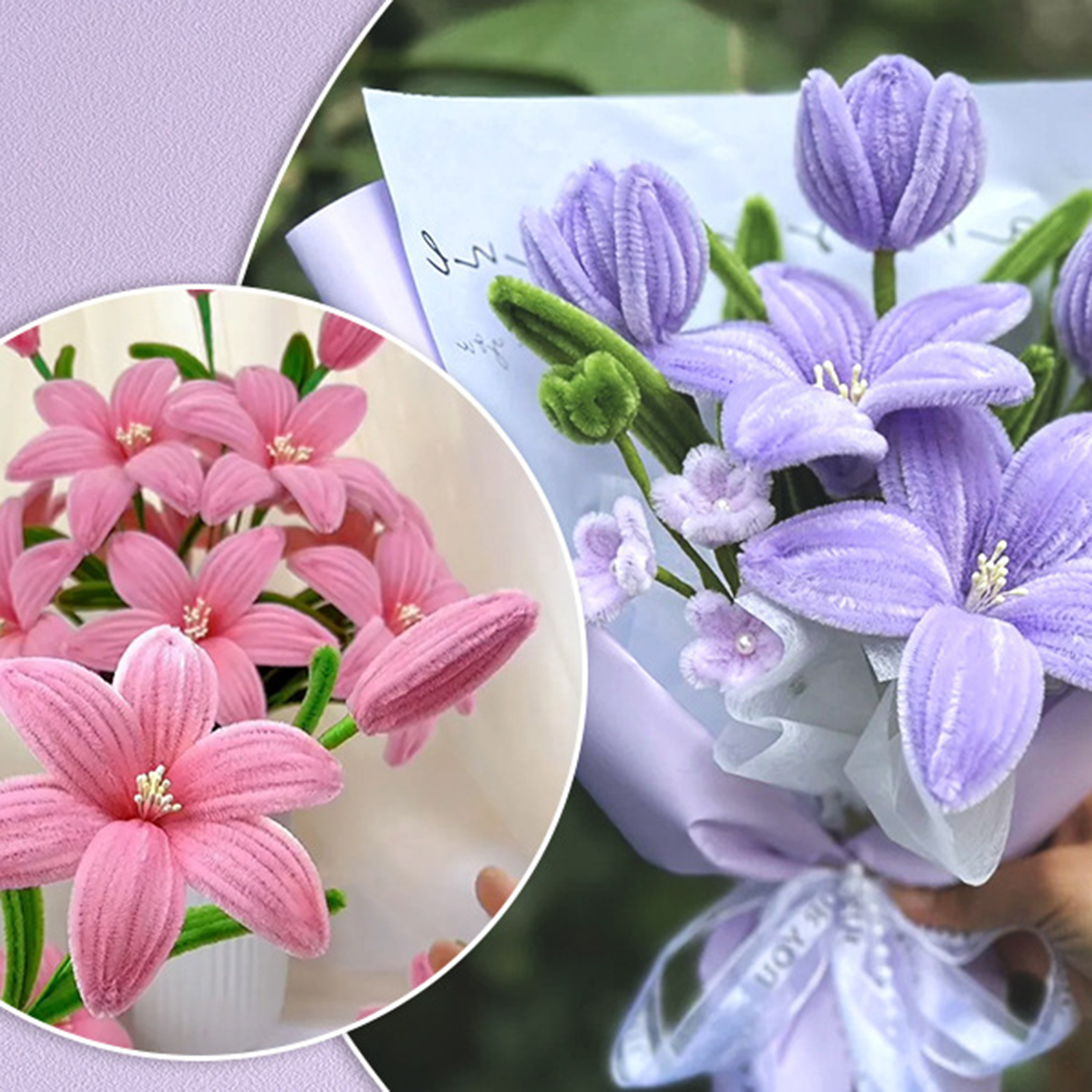 Kit de manualidades de flores hechas a mano para decoración del hogar, flores de simulación con tallos de alambre doblado para centros de mesa de boda y
