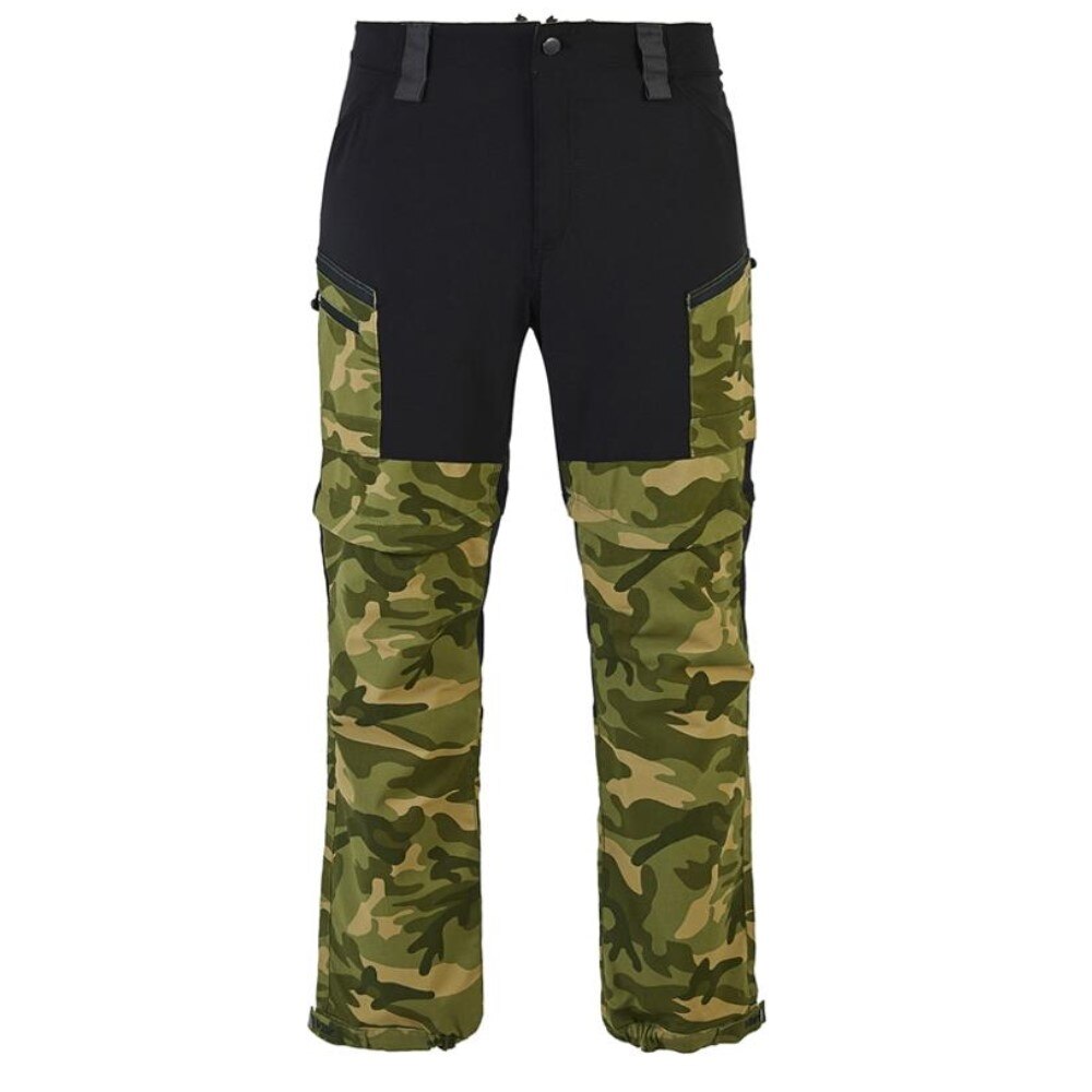 Outdoor Hiking Pants Removable Men Women Stretch Quick Dry Waterproof Trousers Mountain Climbing Fishing Trekking Pants: Green / XL