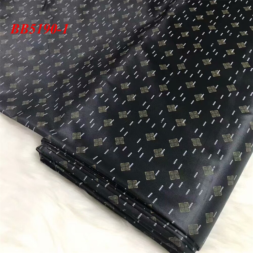 Sort farve afrikansk stil vandtæt mørk bazin herretøj stof 5 yards