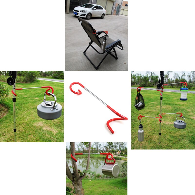 Stainless Steel Camping Hook Lamp Hanging Pole Hanger Outdoor Camping Equipment Portable J99Store