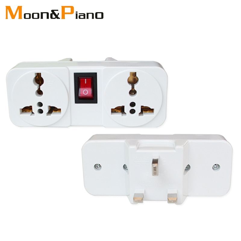 250V 6A UK Plugs Adaptors With Switch Universal EU US AU To UK Electrical Socket Travel in England Ireland Singapore Maldives