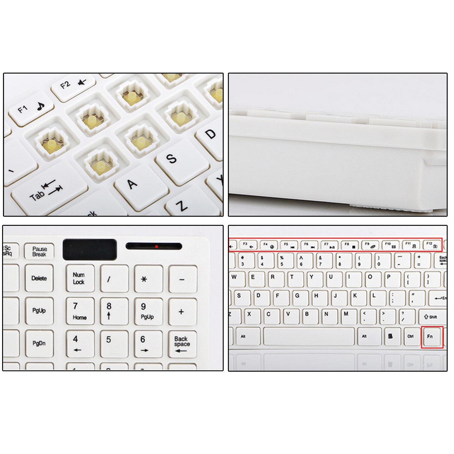 Elisona Wireless Keyboard Mouse Set Key Board Mice Combo for Computer PC Gaming TV 98 Macbook Android Overwatch Accessories