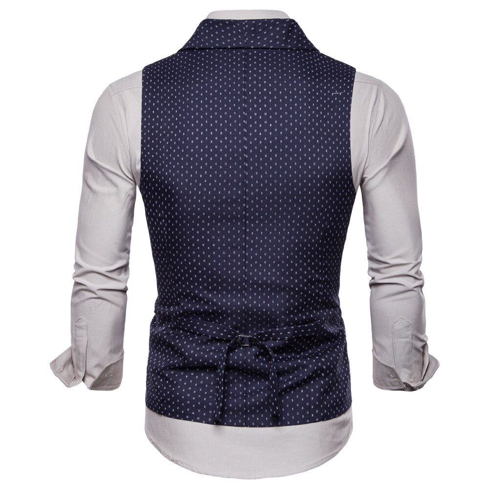 Seenimoe Mens formell Blazer westen lässig Zweireiher V-ausschnitt M-4XL Männlichen England Stil Gedruckt lässig Blazer Westen