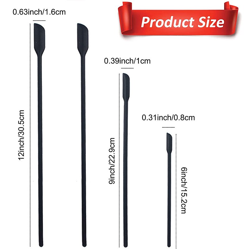 4 Stuks Mini Siliconen Spatels Keukengerei Voor Dunne Jar Skinny Openingen Flessen Tiny Schraper Cosmetische Schrapen Mengen Gereedschap
