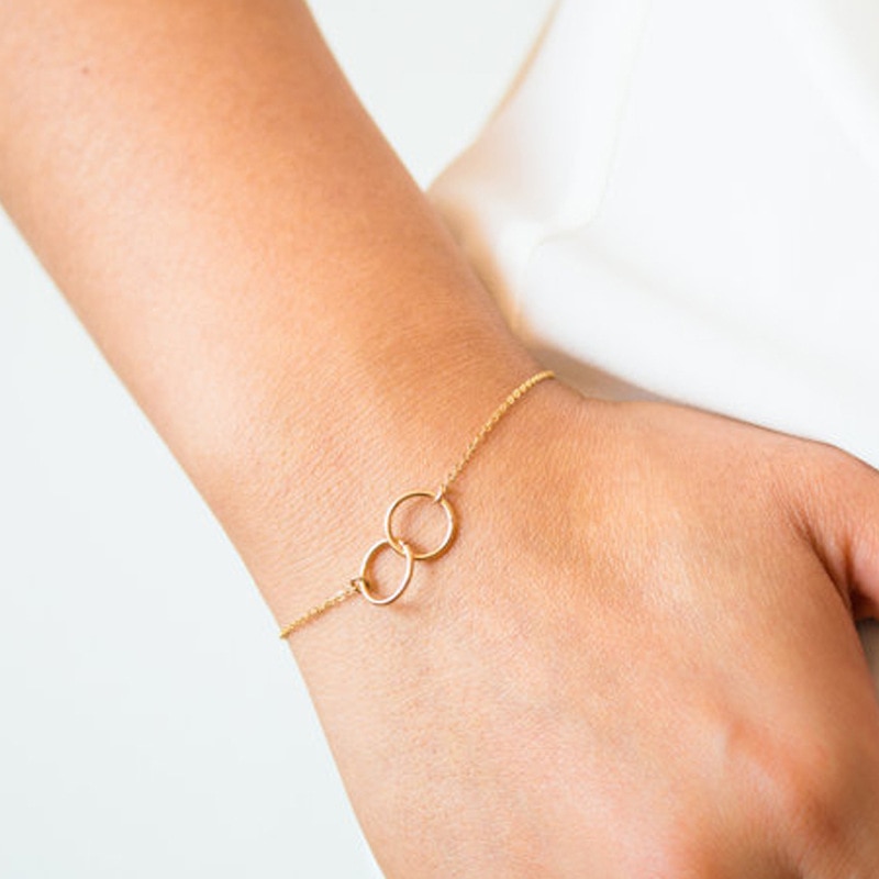 ZMZY Vintage Round Circle Bracelets For Women Geometric Silver Color Gold Link Chain Charm Bracelet Bangle Jewelry Party