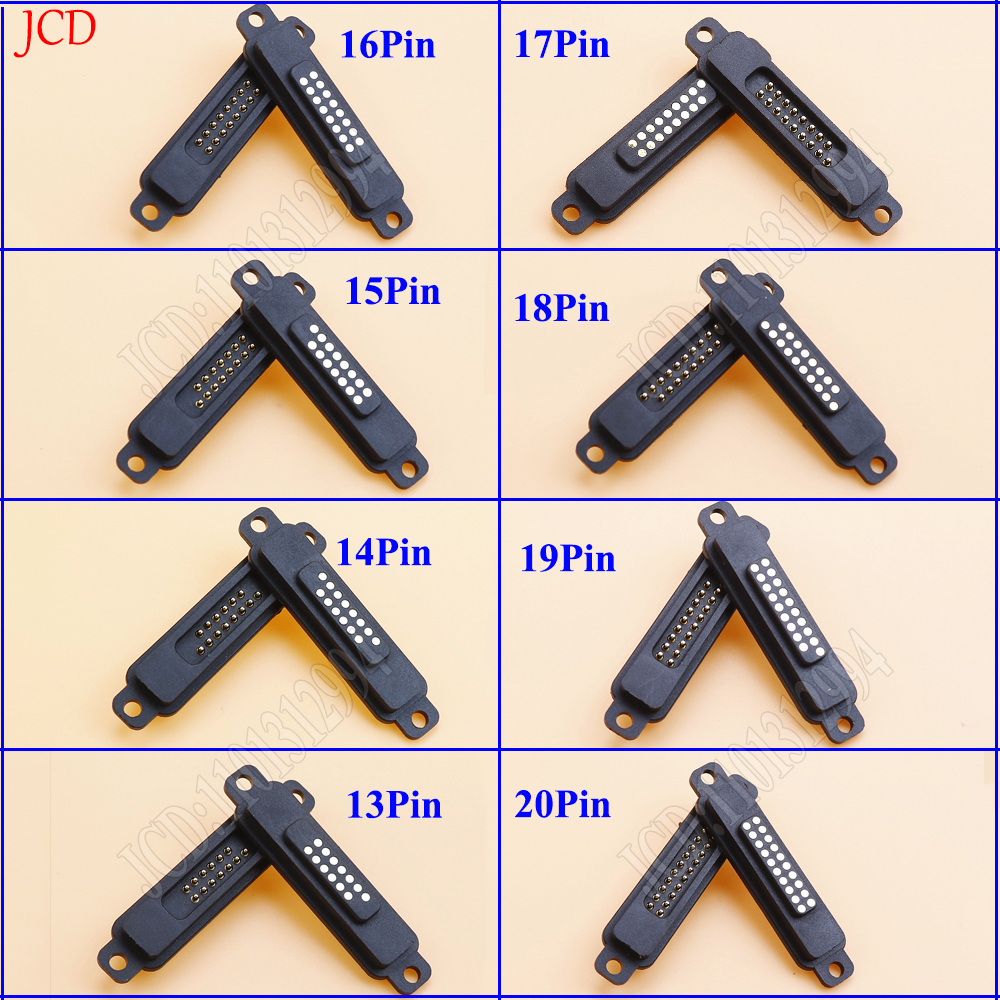 1Pair 13/14/15/16/17/18/19/20Pin Waterproof Magnetic Pogo Pin Connector 2A Male Female Pogopin Spring Loaded DC Power Socket