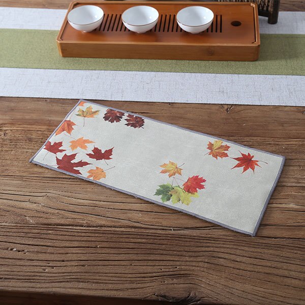 Toalla de té china de , Trapos de mesa de té de felpa gruesa absorbente, esteras de té de Kung Fu chino, toallas de olla de: Knowing autumn