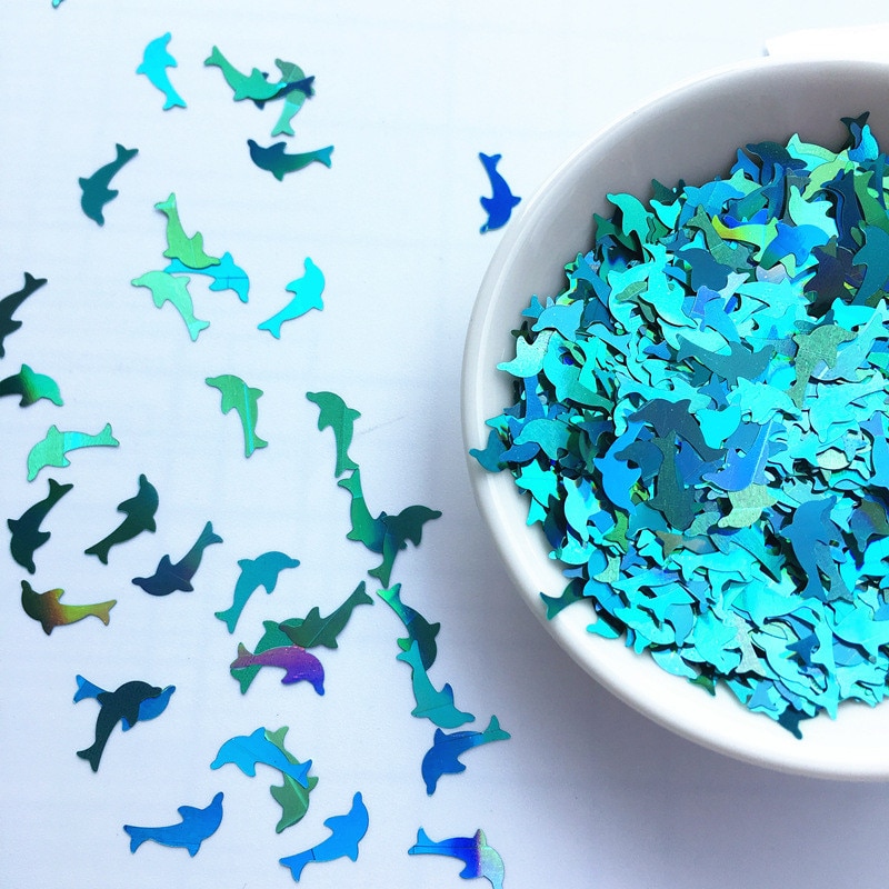20g/- pakning delfin paljett glitter skive for barn håndlaget tegning scrapbooking slim leire krystall lim dekorasjon