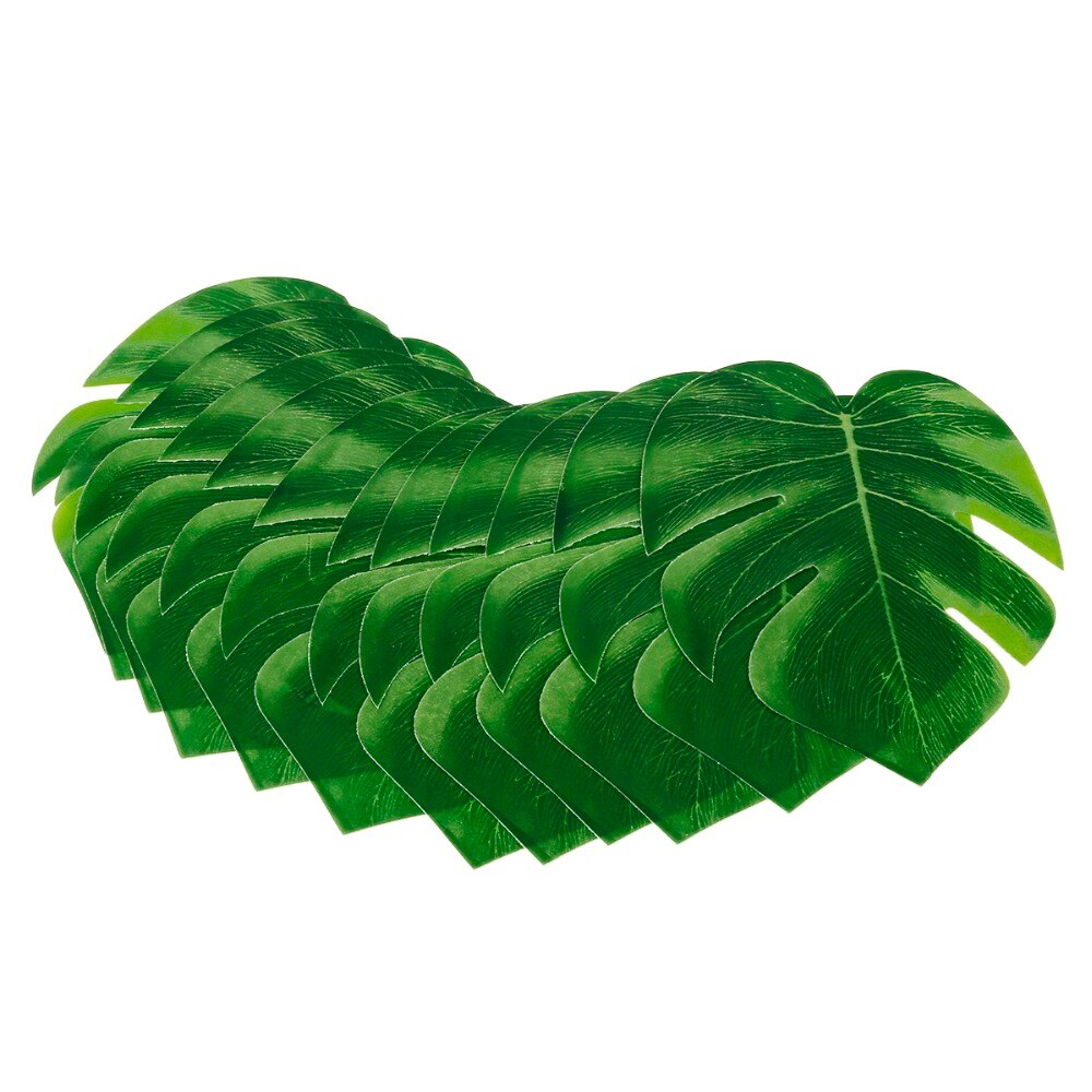 12Pcs Artificial Tropical Palm Leaves for Hawaiian Luau Theme Party Decorations DIY Wedding Home Garden Decoration