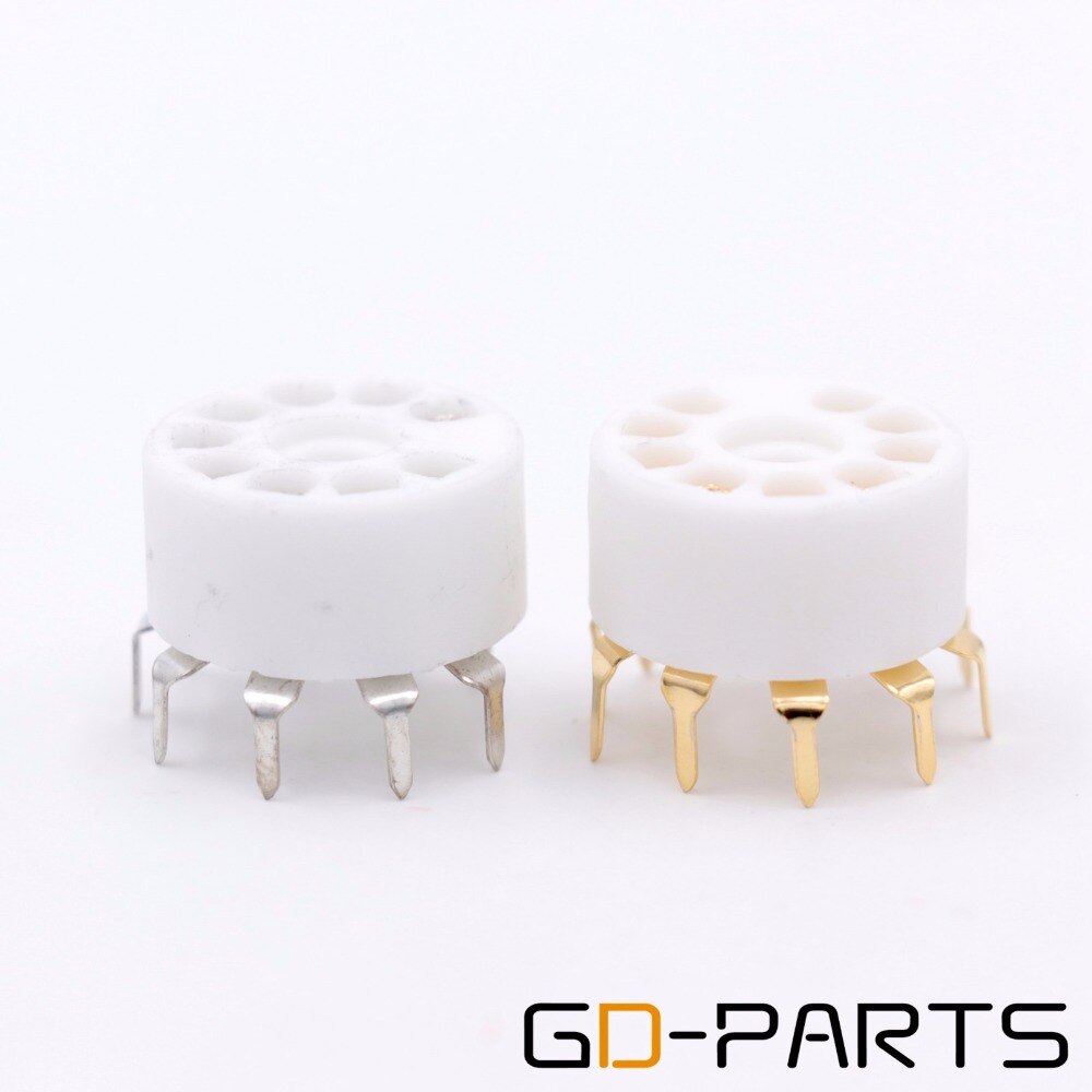 Miniature 9pin Ceramic Vacuum Tube socket for 12AX7 12AU7 ECC82 ECC83 PCB mount 2PCS