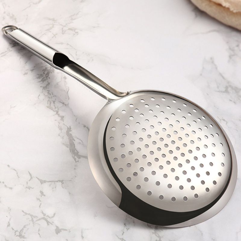 Cuchara espumadora ranurada de mango largo, colador de acero inoxidable, cuchara para Cocinar en casa