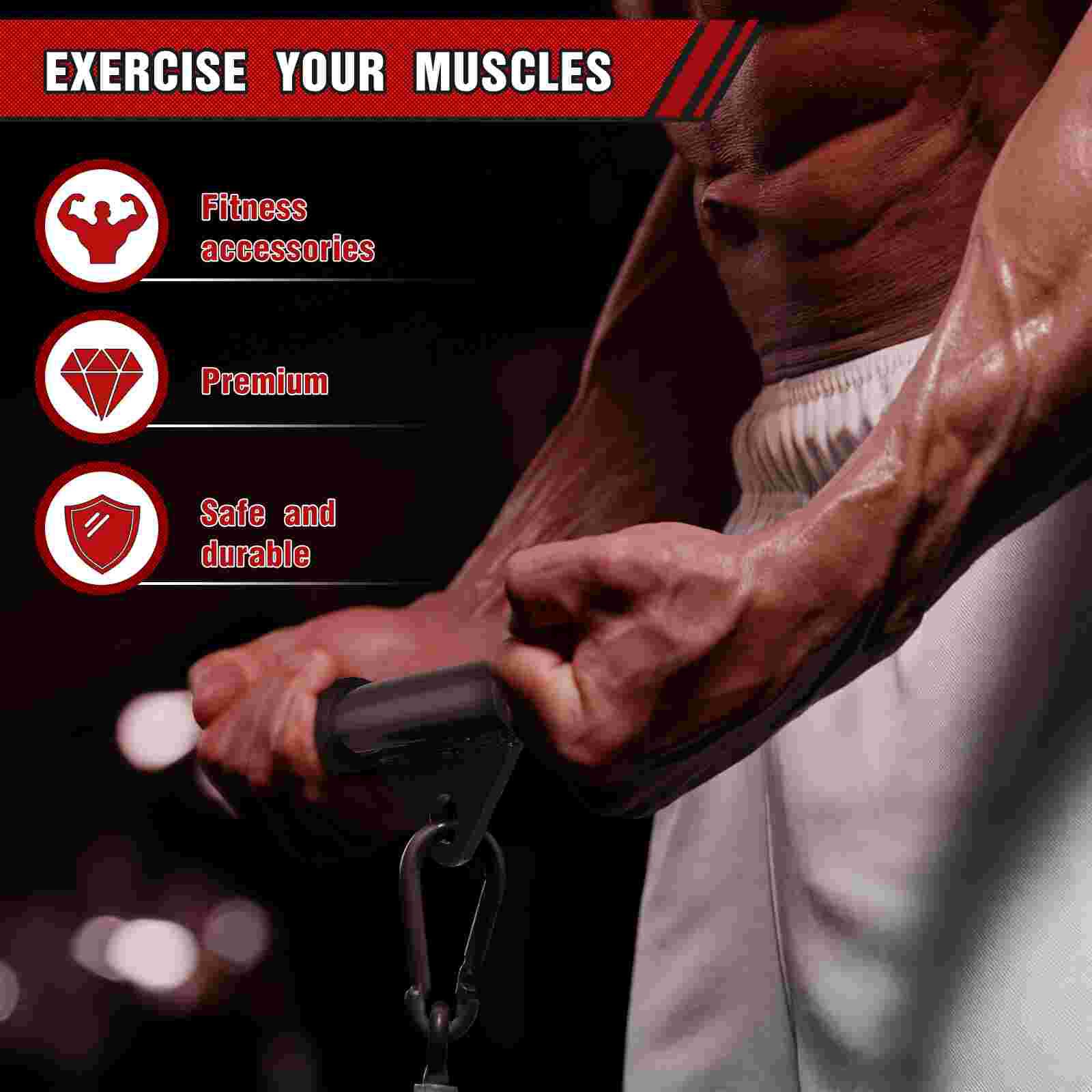 CLISPEED DIY Straight Bar Bicep Bar Accessory Cable Machine Attachment for Home Gym