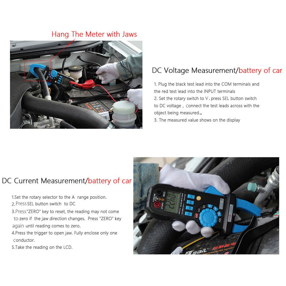 Bside ACM03 Plus 400A Digitale Stroomtang Auto Range Ac/Dc Stroom Spanning Frequentie Ncv Tester